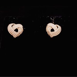 Elegant 925 Sterling Silver Heart Knot Earrings